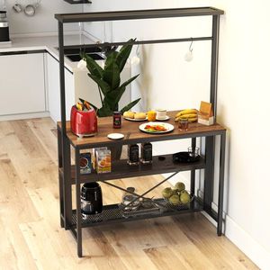 Moderno Mobiletto a 3 Ripiani per Microonde, Scaffale per Forno, Isola da Cucina, Scaffale per Pasticceria, Tavolo a 3 Livelli per Cucine - Product Image 4
