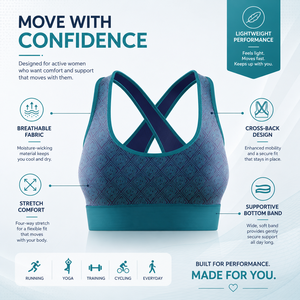 High Impact Women Seamless Sports Bra Geometric Print Yoga <b>Crop</b> <b>Top</b> Padded Breathable Gym Fitness Running Activewear Training - Product Image 4