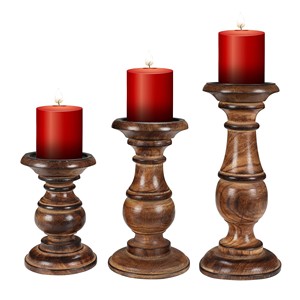 Portavelas de madera de mango, OEM, personalizados, al por mayor |   Aqdus Saleem India - Product Image 1