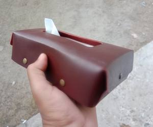 Boîte à mouchoirs et porte-serviettes en cuir véritable fait main, luxe moderne, pour la maison, la cuisine, la voiture, la décoration de table - Product Image 2