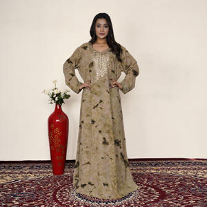 Elegante Jalabiya BSY con Bordado en el Cuello, Kaftán Árabe de Lujo, Vestido Abaya para Mujer, Modesto, Islámico, Ramadán, ODM, Largo hasta el Suelo - Product Image 1