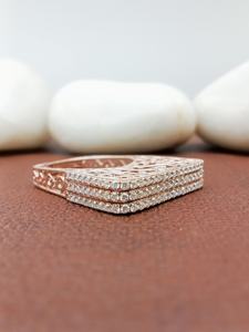 Anillo de Compromiso y Boda D'VINS JEWELS, Diseño Redondo Moderno, Corte Brillante, Color D, Blanco, Plateado, Dorado, Certificado - Product Image 3