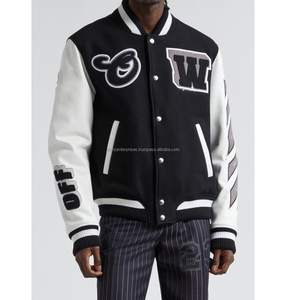 Chaqueta Bomber Personalizada para Hombre de Alta Calidad con Cuello Alto y Patrón de Letras, Largo Regular, Logotipo Personalizado, Venta al Por Mayor - Product Image 1