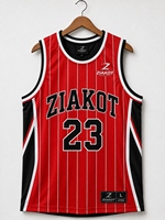 Jersey Basket Throwback Otentik Merah Putih-Hitam Kustom Terlaris Industri Grosir Langsung