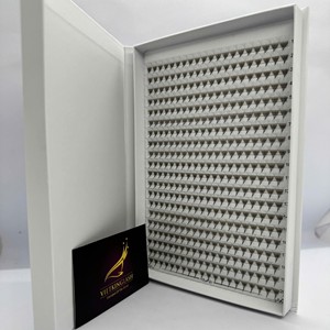 Extensions de cils synthétiques faites à la main, pré-faites en éventail sur bande, XL XXL Mini Tray, longueurs mixtes, 8D 0.07, noir mat, emballage personnalisé - Product Image 5