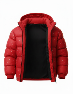 Chaqueta Acolchada Roja con Capucha para Hombre, Abrigo de Invierno Ligero, Ropa Casual de Calle, Prenda Exterior Cálida, Venta al Por Mayor - Product Image 4