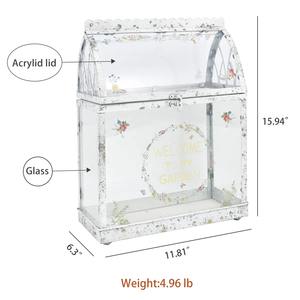 Terrario de metal y vidrio con forma de Casa Blanca, perfecto para exhibir o decorar estanterías, y para el estilo moderno del interior del hogar, procedente de la India. - Product Image 5