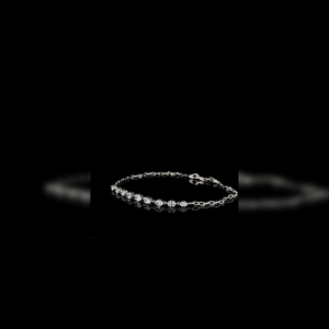 Pulsera de Diamantes Cultivados en Laboratorio, Oro Blanco de 14K, Corte Ovalado, para Mujer, Pulsera Minimalista de Lujo - Product Image 4