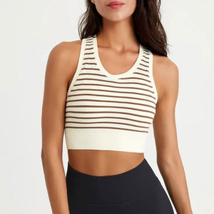 Nouveaux débardeurs de yoga pour femmes, respirants, à motif uni, avec logo personnalisable, prix abordable - Product Image 1