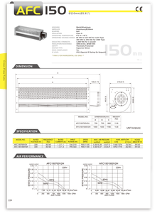 พัดลมแบบครอสโฟลว์ SYMBANG ไต้หวัน AFC150 110/220V ใบพัดอลูมิเนียม ขนาด 150 มม. - Product Image 2