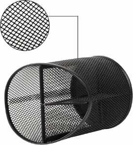 Mesh Cup for Round Black Holder Desktop Pen 3 Compartments Pencil Desk <b>Organizer</b> - Product Image 4