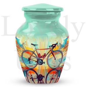Urnas de cremación para bicicletas de color verde azulado, urnas funerarias para cenizas humanas, urnas conmemorativas para adultos, recuerdo decorativo, tributo, memoria. - Product Image 2