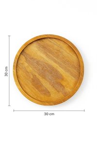 Wooden Rustic Decorative Serving Tray Platter <b>Microwave</b> Safe Wood Handicraft for Living Kitchen Diwali Wedding Tea/Coffee - Product Image 4