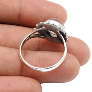 Wholesale Price Popular Rose <b>Quartz</b> Gemstone <b>Ring</b> Made of 925 Sterling Silver Handmade Designer Bohemian <b>Ring</b> At Factory Price - Product Image 2