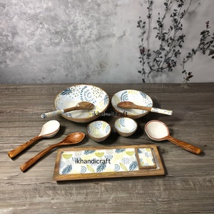 ชุดชามไม้เคลือบโบฮีเมียนแบบสั่งทำชุดของขวัญงานปาร์ตี้แบบใช้แล้วทิ้งเป็นมิตรต่อสิ่งแวดล้อม - Product Image 5