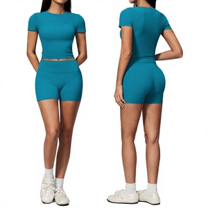 Ensemble de yoga 2 pièces pour femme, nouvelle collection été 2026, taille haute, effet ventre plat, amincissant, pour course en extérieur, fitness et entraînement en salle de sport - Product Image 4