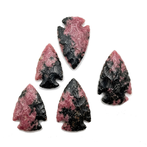 Puntas de flecha de piedra, cristal de rodonita natural, puntas de flecha de jaspe elegante curativas, gemas, venta al por mayor de cristales - Product Image 6
