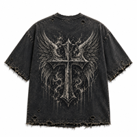 T-shirt Glory Custom à épaules tombantes, effet usé, 100% coton, tissu doux et à séchage rapide, nouveau style tendance, imprimé, unisexe.
