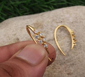 Boucles d'oreilles pendantes de luxe faites à la main en argent sterling 925 massif avec pierres CZ, idéales pour un mariage, un anniversaire ou comme cadeau de fête - Product Image 3