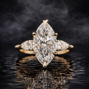 Anillo de Moissanita en Forma de Pera de 5 Quilates con Tres Piedras, Plata de Ley 925, Anillo de Compromiso Único y de Lujo para Mujer, Directo de Fábrica - Product Image 1