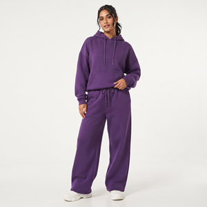 Survêtement à capuche pour femme, coupe ample, manches longues, avec pantalon de survêtement, style décontracté hiver, tenue de rue - Product Image 1