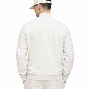 Sweat-shirt mi-zippé pour homme, coupe classique, couleur unie, décontracté, en coton tricoté French Terry, col montant, pour l'automne - Product Image 2