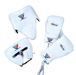 Conjunto de Boxeo de Piel Blanco Winning, Calidad Premium, Acolchado Cómodo, Kickboxing, Logotipo Personalizado, Protector de Cabeza, Protector Inguinal - Product Image 1