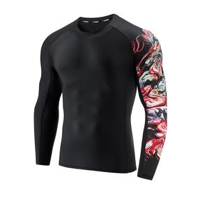 Custom Men Long Sleeve Rash Guard Shirt Sublimation <b>Printed</b> UPF 50+ UV Protection Compression Base Layer Gym Swimming <b>Surfing</b> - Product Image 1
