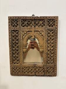 Antique Hand Carved Wooden <b>Arch</b> Panel | Vintage Indian Midcentury Modern Door <b>Frame</b> Wall Decor Home Furniture Bedroom Durable - Product Image 4