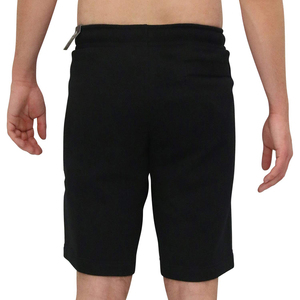 Shorts Bermuda en coton noir uni pour homme avec cordon de serrage à la taille et poches, style décontracté, coupe mi-haute - Product Image 2