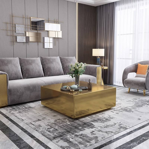 Juego de Mesa de Centro Moderno, Metal Dorado Simple con Diseño Creativo y Lujoso para Sala de Estar, Decoración del Hogar - Product Image 1