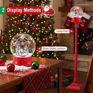 Décoration de lampadaire de Noël de 1,5 m avec grande roue tournante à 360 degrés, 15 LED colorées, 8 mélodies et 2 modes (sur pied/T) - Product Image 5