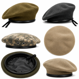 New Black Formal Security <b>Beret</b> Breathable Mesh Outdoor Cap For Men and Women Summer 100% Wool India - Product Image 4