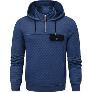 Sweat-shirt à capuche ample pour homme, doublé en tissu éponge, écologique, à manches longues, col montant et imprimé numérique, collection Printemps-Automne - Product Image 5