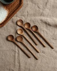 Cuillère à thé en bois durable BLUE LOTUS FARM, motif végétal vintage, 5,8 pouces, petites cuillères pour miel, confiture, condiments, lavage à la main uniquement - Product Image 3