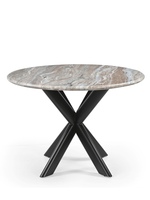 Table à manger ronde avec plateau en marbre et pieds pliants
