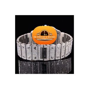 นาฬิกาควอตซ์หรูหรา NM JEWELLRY & WATCHES ตัวเรือนสแตนเลสทรงสี่เหลี่ยม สายประดับเพชร สำหรับทุกเพศ หน้าปัดอนาล็อก ขนาด 20 มม. - Product Image 3