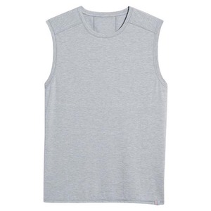 Camiseta sin Mangas para Hombre, Cuello Redondo, Color Gris, Tejido Casual, Talla Grande, Secado Rápido - Product Image 3