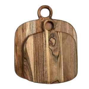 Ensemble de planches à découper en fibre de bois d'acacia naturel faites à la main, écologiques, pour la cuisine, artisanat naturel en bois - Product Image 1