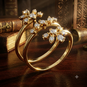 Luxury Yellow Gold Wrap Flower <b>Ring</b> with Crystal Floral Open Spiral Band Elegant <b>Adjustable</b> <b>Ring</b> for Women - Product Image 1