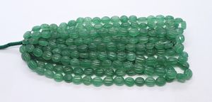 ลูกปัดควอตซ์สตรอเบอร์รี่สีเขียวธรรมชาติ AAA รูปทรงวงรีแกะสลักด้วยมือ ขนาด 8x12 มม. ลูกปัดพลอยควอตซ์สตรอเบอร์รี่สีเขียว 16 นิ้ว สำหรับทำเครื่องประดับ - Product Image 2