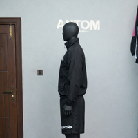 Ensemble de survêtement décontracté deux pièces pour homme en velours 100 % coton, 300 g, respirant, col rond, coupe-vent et pantalon de jogging
