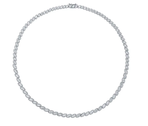 Elegant Luxury OEM Jewelry Platinum Marquise Lab Grown Diamond <b>Choker</b> <b>Tennis</b> Necklace Graduated Bezel Bridal Collection - Product Image 2