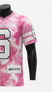<b>White</b> Stitch Solid <b>Football</b> Jersey Men's Short Sleeve Strapless 100% Polyester Breathable Regular Fit Adult All Seasons Front - Product Image 5
