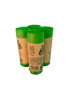 Biodegradable Grocery Roll <b>Bags</b> Disposable <b>Compostable</b> Food Safe Produce Custom Bottom Gusset Heat Seal Supermarket Home Kitchen - Product Image 1