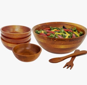 Tazón Redondo de Madera para Ensaladas, Hecho a Mano, Vajilla Natural para Servir y Mostrar Ensaladas al Mejor Precio - Product Image 5