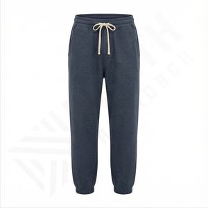 OEM personalizado pantalones de chándal de gran tamaño Raw Hem cintura elástica relajado Jogger pantalones de chándal de pierna ancha pantalones de chándal de peso pesado - Product Image 2