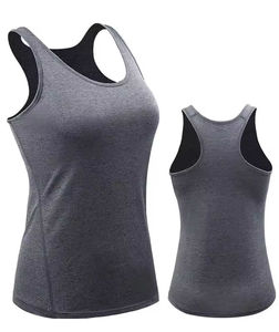 Women's <b>Blue</b> Solid Knitted Tank <b>Top</b> Scoop Neck Quick Dry Sporty Sleeveless <b>Top</b> - Product Image 5
