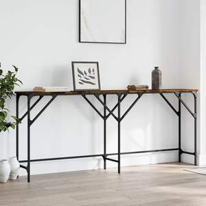 Table console réglable pour pieds de grande taille en bois d'ingénierie chêne fumé avec finition durable - Product Image 3
