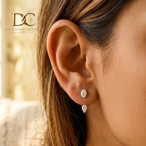 Elegantes Pendientes de Diamantes Cultivados en Laboratorio con Certificación IGI, Oro Amarillo Sólido de 14 Quilates, Corte Pera Brillante, Joyería Personalizada para Mujer - Product Image 5